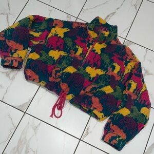 Women’s Pullover Cowl Neck colorful Fuzzy Crop Sweater